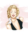 Illustration - Hand drawn portrait of actress Marilyn Monroe Royalty Free Stock Photo