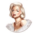 Illustration - Hand drawn portrait of actress Marilyn Monroe Royalty Free Stock Photo