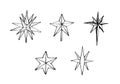 Hand Drawn of Moravian Stars or Herrnhuter Stern Royalty Free Stock Photo