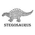 Hand drawn of Stegosaurus in zentangle style Royalty Free Stock Photo