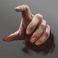 Illustration of a hand on a grey background