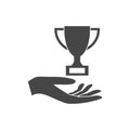 Illustration of a hand offering trophy Royalty Free Stock Photo