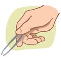 Illustration hand person holding tweezers