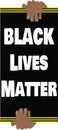 Illustration of Hands Holding Black Lives Matter Banner