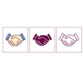 Illustration handshake business cooperation agreement of two hands