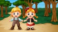 Hansel and gretel in the forest Royalty Free Stock Photo