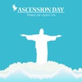 illustration of Happy Ascension Day of Jesus Christ, with the cross and Jesus Christ who is ascending to heaven