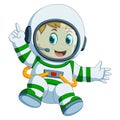 Happy boy in astronaut costume