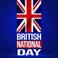 Happy British National Day Wallpaper with Waving Flag. Abstract national holiday celebration and wishes