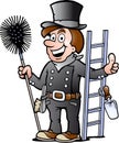 Illustration of an Happy Chimney Sweep Royalty Free Stock Photo