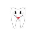 Illustration of happy cute smiling dental tooth