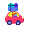 Illustration of a happy driver on holiday - lifestyle facts attitude design