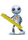 Little robot hold big ruler