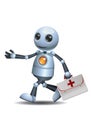 Little robot hold medic case Royalty Free Stock Photo