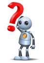 Little robot and a question symbol