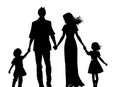 Illustration of a Happy Family Silhouette. Royalty Free Stock Photo