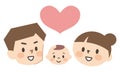 Illustration of a happy family of three