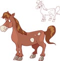illustration of happy farm horse