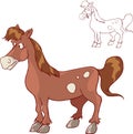 illustration of happy farm horse Royalty Free Stock Photo