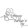 Illustration Happy Father`s Day. Illustration of a father crying, living alone.