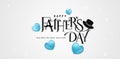 Illustration of happy father`s day text and love for social media posts, ads campaign marketing holidays, advertising