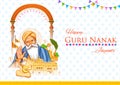 Happy Gurpurab, Guru Nanak Jayanti festival of Sikh celebration background