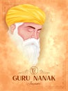 Happy Gurpurab, Guru Nanak Jayanti festival of Sikh celebration background Royalty Free Stock Photo