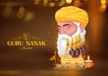 Happy Gurpurab, Guru Nanak Jayanti festival of Sikh celebration background