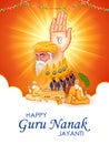 Happy Gurpurab, Guru Nanak Jayanti festival of Sikh celebration background