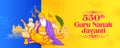 Happy Gurpurab, Guru Nanak Jayanti festival of Sikh celebration background Royalty Free Stock Photo