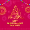 Happy Gurpurab, Guru Nanak Jayanti festival of Sikh celebration background Royalty Free Stock Photo