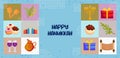 Happy Hanukkah, Jewish holiday festival greetings background