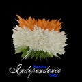 Illustration of Happy Independence day with a splash of Indian flag tricolours