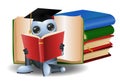 Little robot reading book for graduation