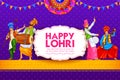 Happy Lohri holiday background for Punjabi festival Royalty Free Stock Photo