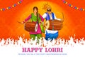 Happy Lohri holiday background for Punjabi festival