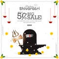 Illustration of Happy Mahashivratri Big Sale offer design. 50% off Sale poster, advertisement