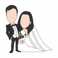 Illustration happy married couple. Cartoons that can be used to caricature templates