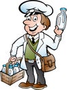 Illustration of an Happy Milkman Royalty Free Stock Photo