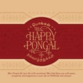 Illustration of Happy Pongal Holiday Festival elements of Tamil Nadu South India