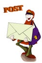 Illustration with a happy postman Royalty Free Stock Photo