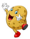 Happy potato cartoon character