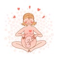 Illustration of a happy pregnant woman