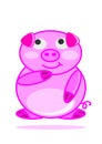 Illustration happy smiling little baby pig cartoon Royalty Free Stock Photo