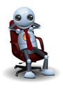 Success little robot businessman on isolated white background