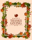 Happy Thanksgiving background with maple leaves