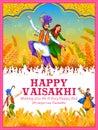 Happy Vaisakhi Punjabi spring harvest festival of Sikh celebration background Royalty Free Stock Photo