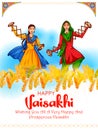 Happy Vaisakhi Punjabi spring harvest festival of Sikh celebration background Royalty Free Stock Photo