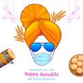 Happy Vaisakhi Punjabi spring harvest festival of Sikh celebration background