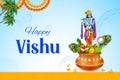 Happy Vishu new year Hindu festival celebrated in the Indian state of Kerala Royalty Free Stock Photo